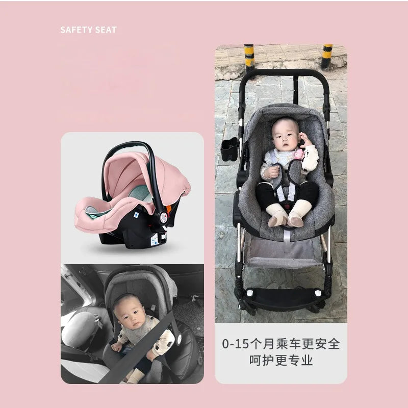 3 in 1 baby stroller Luxury High Landscape baby pram portable baby pushchair multifunctional Newborn Carriage double faced