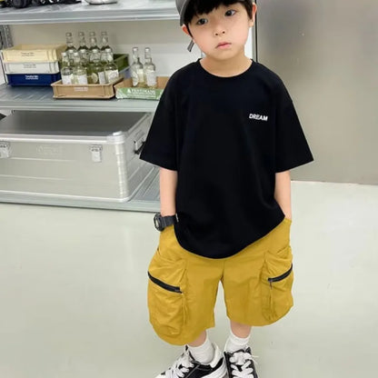 Children's Clothing From 11 To 12 Years Baby Summer Clothes Korea T-shirts For Boys Short T-shirt Tops Top Teenagers Sleeve Tee