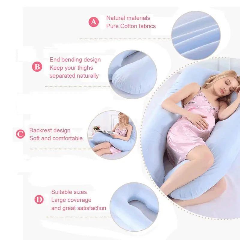 Sleeping Support Pillow Case Cover For Pregnant Women Body Cotton Rabbit Print U Shape Maternity Pillows Pregnancy Side Sleepers