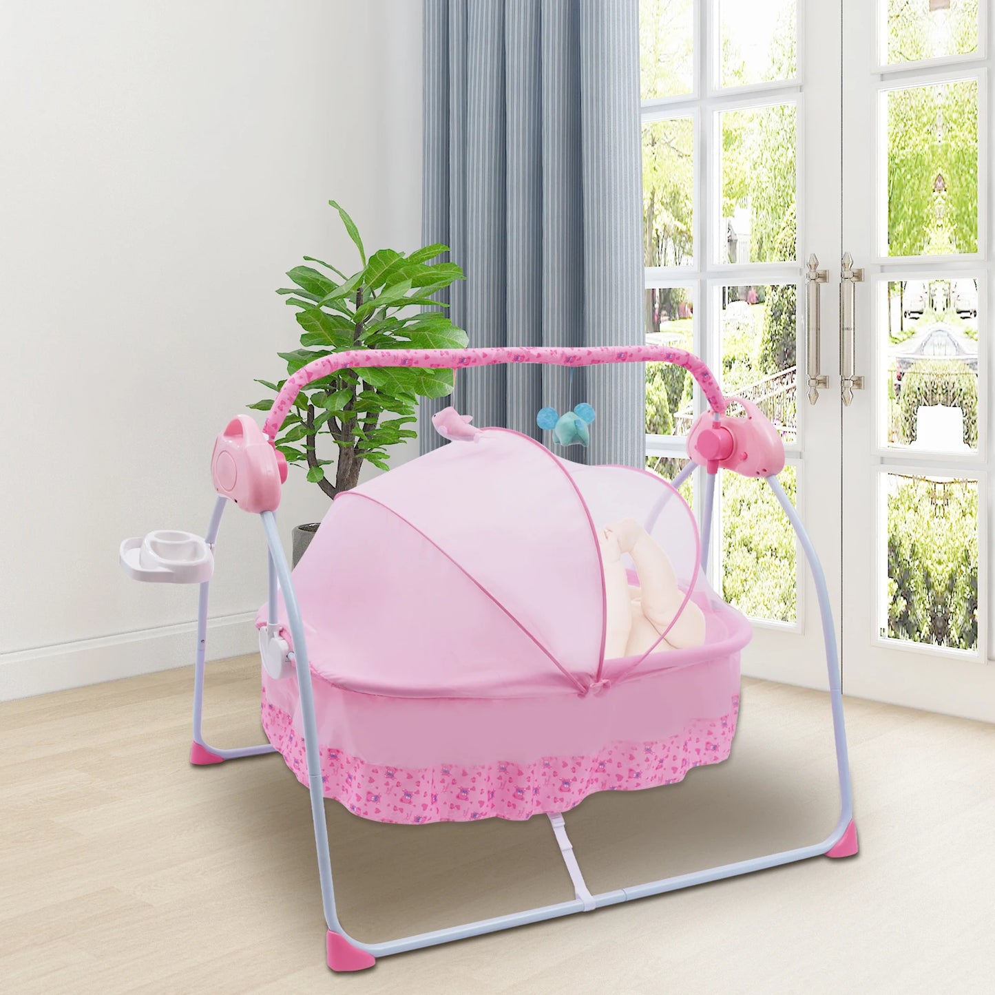 0-18 Months 25kg Electric Baby Crib Cradle Infant Rocker Auto Swing Bed Baby Cradle