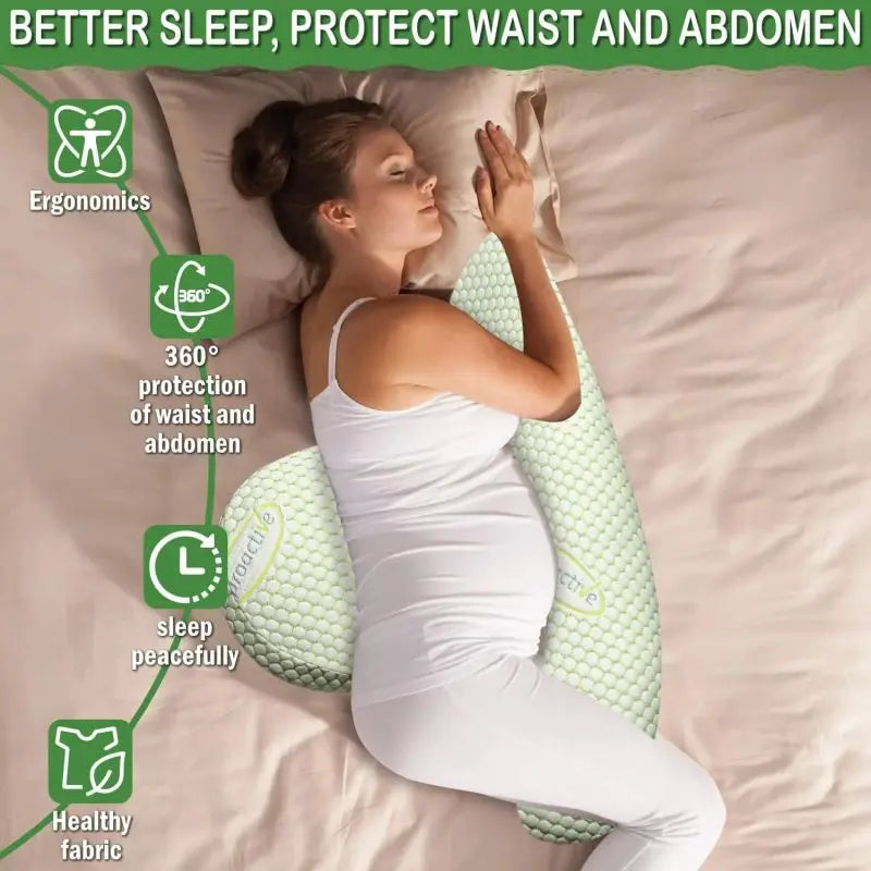 Blissful Sleep Bundle | Maternity Pillow Bamboo Fiber Cotton Side Sleepers Pregnancy Body Pillows Soft U-Shaped Side Pillow