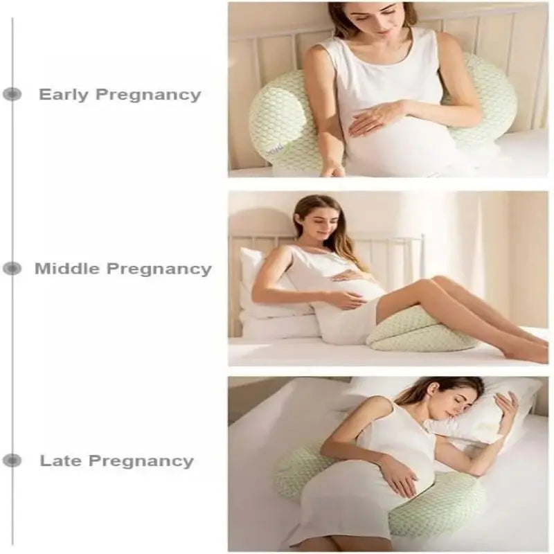 Blissful Sleep Bundle | Maternity Pillow Bamboo Fiber Cotton Side Sleepers Pregnancy Body Pillows Soft U-Shaped Side Pillow