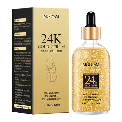 24k Gold Serum Facial Skincare Product Hyaluronic Acid Face Essence Facecare Korean Skincare Products for Women Cosmetics