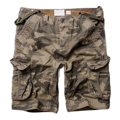 Trendy Camouflage Cargo Shorts Men Casual Military Style Cotton BoardShorts Loose Baggy Multi Pocket Streetwear Clothing