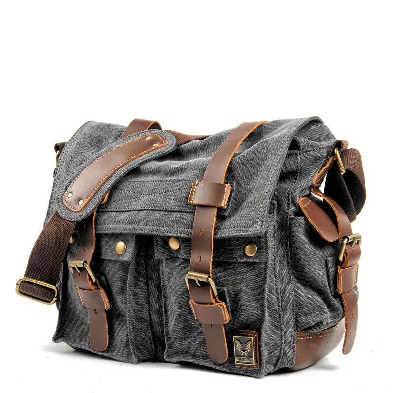 MUCHUAN Canvas Leather Men Messenger Bags I AM LEGEND Will Smith Big Satchel Shoulder Male Laptop Briefcase Travel Handbag