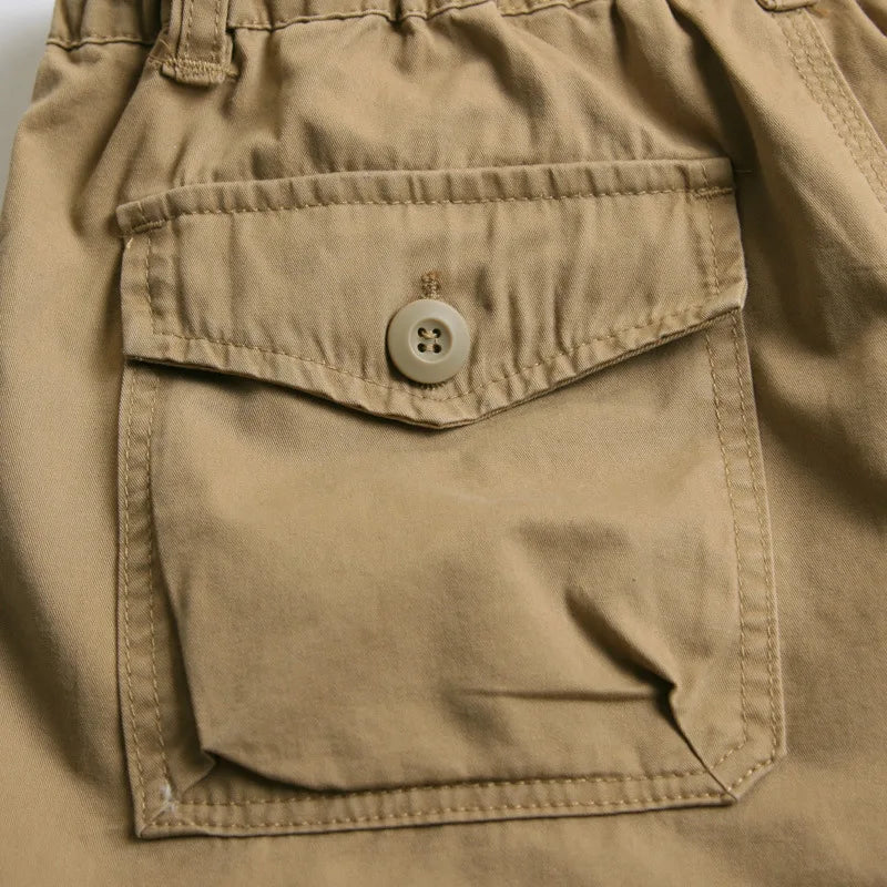 Long Length Cargo Shorts Men Summer Multi-Pocket Casual Cotton Elastic Capri Pants Men Military Tactical Short Hot Breeches 5XL