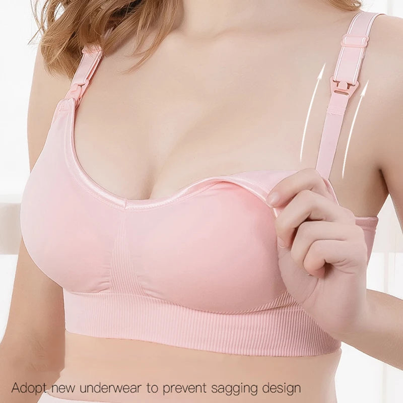 Wireless Maternity Bra Pregnant Women Seamless Prevent Sagging Breastfeeding Bras Push Up Breathable Front Open Nursing Bra Hot