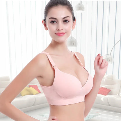 Maternity Nursing Bra Breastfeeding Pregnant Mother Mama Open Breast Bra Wire Free Sleep Underwear Lactating Bralette