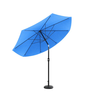 Pure Garden Auto Tilt Patio Umbrella, 10 Ft Aluminum, Easy Crank, Brilliant Blue Shade Umbrellas  Beach Umbrella Sunshade