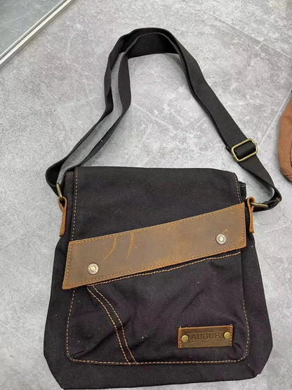 Casual Canvas Men Shoulder Bag Vintage Cross-Body Purpose High Quality Male Day Pack Handbag Capacity Boys Messenger Tote Purse