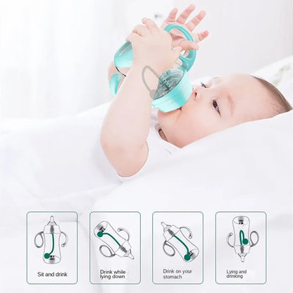 Anti-Choke Baby Bottle With Grip Wide-Caliber Feeding Bottles fpr Newborn Dring Cup Dual Use Infant Milk Water Drinking Bottle