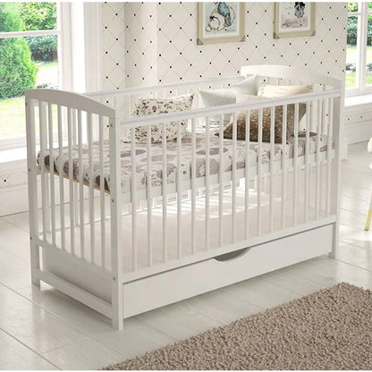 solid wood morden baby cribs kids furniture bed with drawer