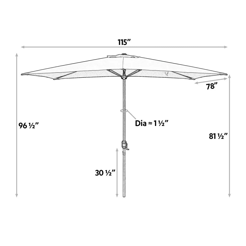 10X6.5FT Crank Rectangular Patio Umbrella , sombrillas de playa