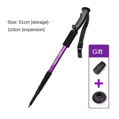 1 PCS Aluminium Alloy Teleskopic Hiking Poles Trekking Walking Stick Ultralight Absorber Walking Cane Alpenstock