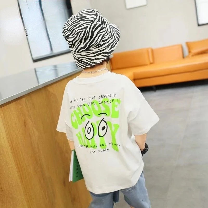 Short Sleeve T-shirts For Boys Clothes Boy Child Children's Tops Kids Tee Shirt Clothing T-shirt Top Teenage Summer