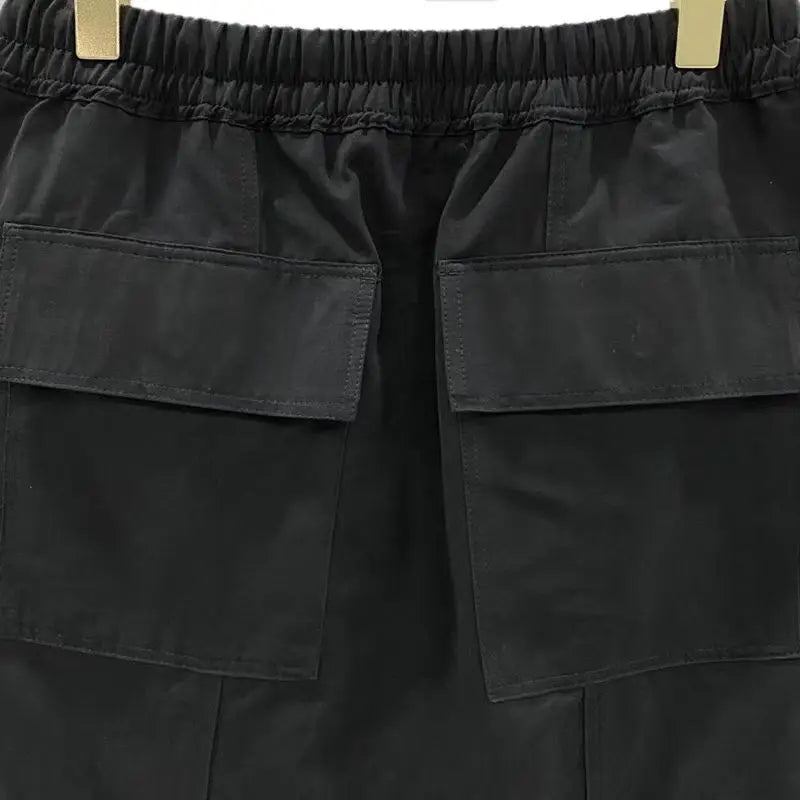 Men Casual Cargo Shorts Gothic Men's Clothing Summer Solid High Street Black Short