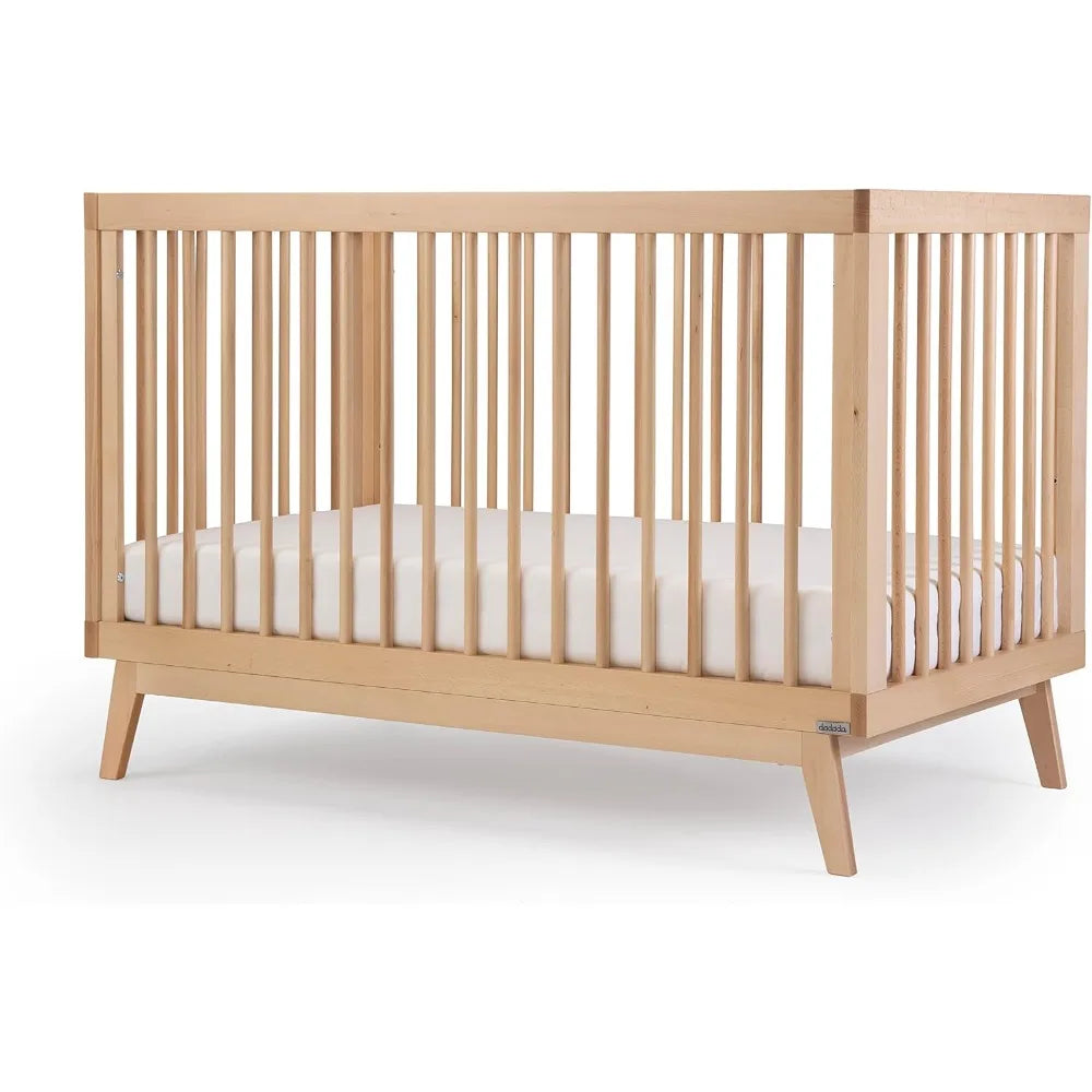 dadada Baby Soho 3-in-1 Convertible Crib to Toddler Bed – Wooden Crib Made in Italy, GREENGUARD Gold Certified Small Baby Crib