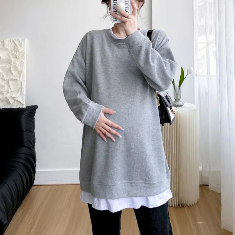 Spring Autumn Maternity Outfit Suits Long Sleeved Sets Clothes for Pregnant Women New Fashion Casual Pregnancy Clothing