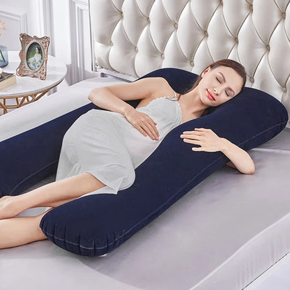 Inflatable Pregnancy Pillow U Shape Sleeping Support Pillow For Pregnant Women Cozy Bump Maternity Pillow Full Body Side Sleeper