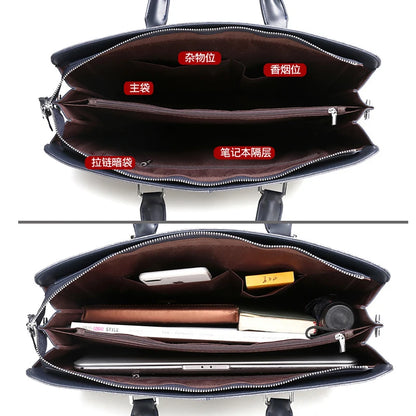 PU Leather Business Briefcase Men Handbag High-capacity Single Shoulder Bag Business Trip Formal Portfolio Graceful Messengerbag