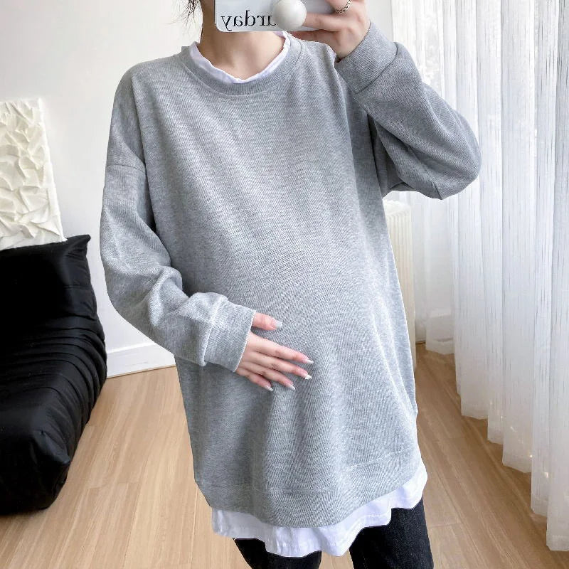 Spring Autumn Maternity Outfit Suits Long Sleeved Sets Clothes for Pregnant Women New Fashion Casual Pregnancy Clothing