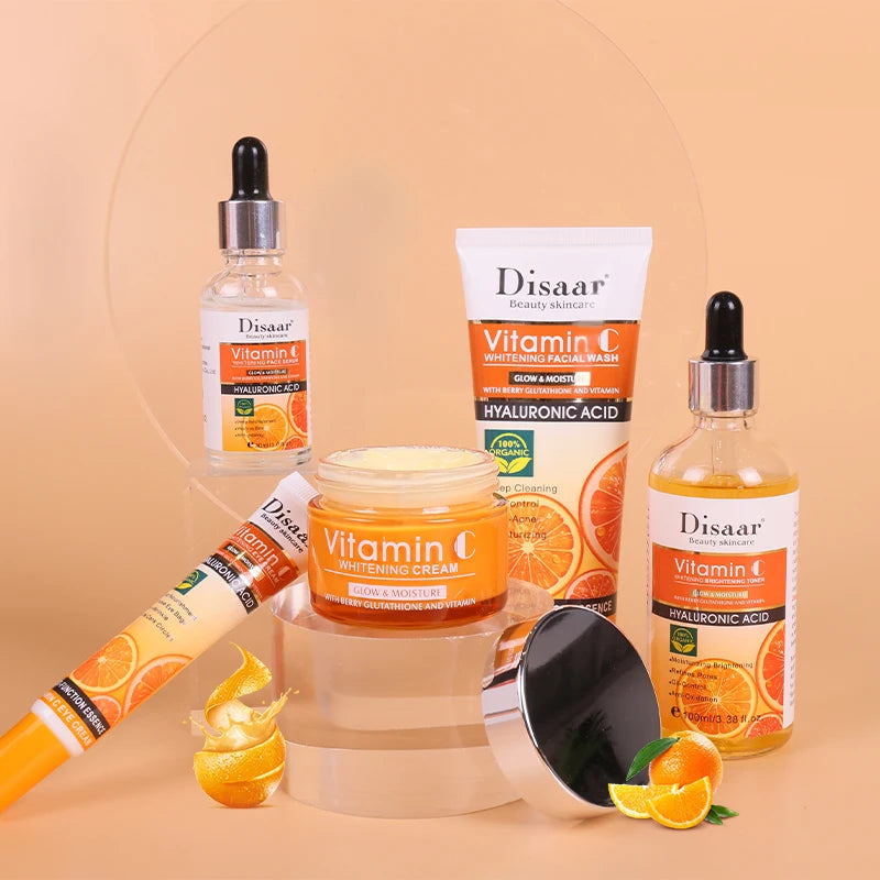 DissarVC Skincare 5-Piece Set Brightens Skin Tone Whitens Refreshes Balances Water Oil Lightens Spots  Facial products kit