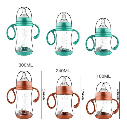 Anti-Choke Baby Bottle With Grip Wide-Caliber Feeding Bottles fpr Newborn Dring Cup Dual Use Infant Milk Water Drinking Bottle