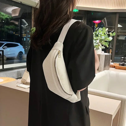 Corduroy Women's Waist Bag Small Canvas Ladies Shoulder Crossbody Bags for Women 2023 Fanny Pack Fashion Phone Female Chest Bag