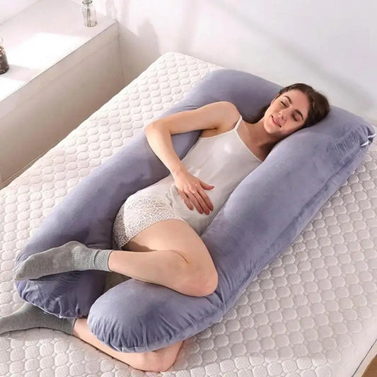 Cotton Full Body Pillow for Pregnant Women U Shape Pregnancy Pillow Sleeping Support Maternity Pillow for Side Sleepers