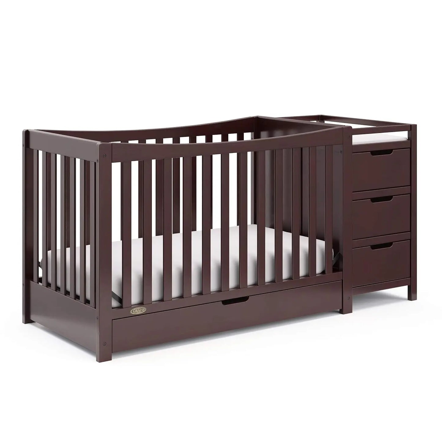 Remi 4-In-1 Convertible Crib & Changer With Drawer (Espresso) – GREENGUARD Gold Certified