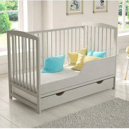 solid wood morden baby cribs kids furniture bed with drawer