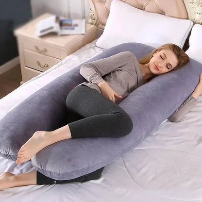 Ultra Soft Pregnancy Body Pillow U Shape Maternity Pillows Flexible Cotton Pregnant Women Side Sleepers Bedding Relaxing Pillows