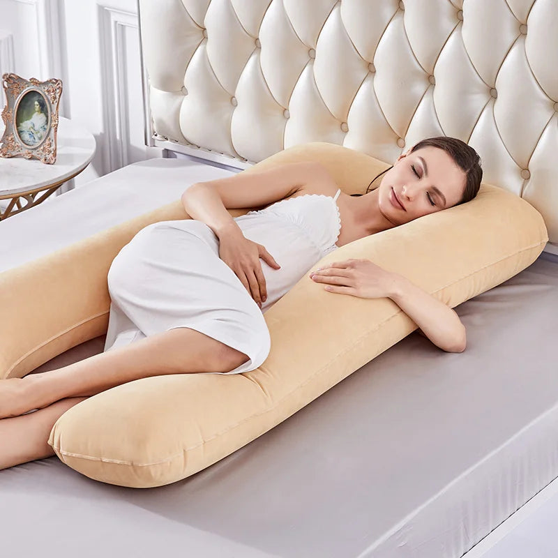 Inflatable Pregnancy Pillow U Shape Sleeping Support Pillow For Pregnant Women Cozy Bump Maternity Pillow Full Body Side Sleeper